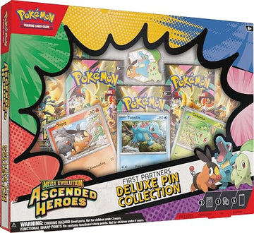 Pokémon Ascended Heroes — First Partners Deluxe Pin Collection en Inglés