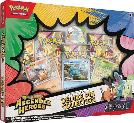 Pokémon Ascended Heroes — First Partners Deluxe Pin Collection en Inglés